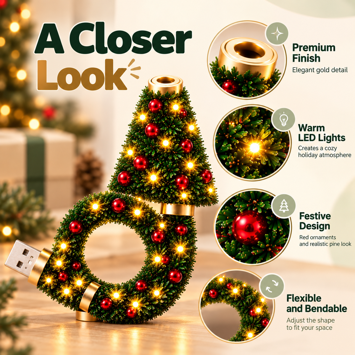 USB Christmas Tree Projector