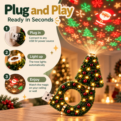 USB Christmas Tree Projector