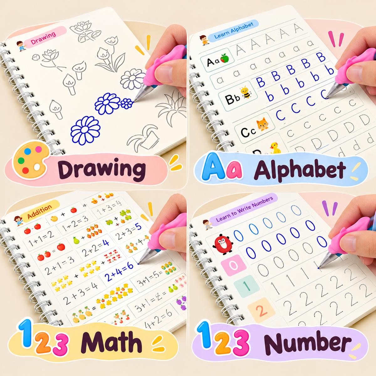 Handwriting Practice Books (4-Pack)
